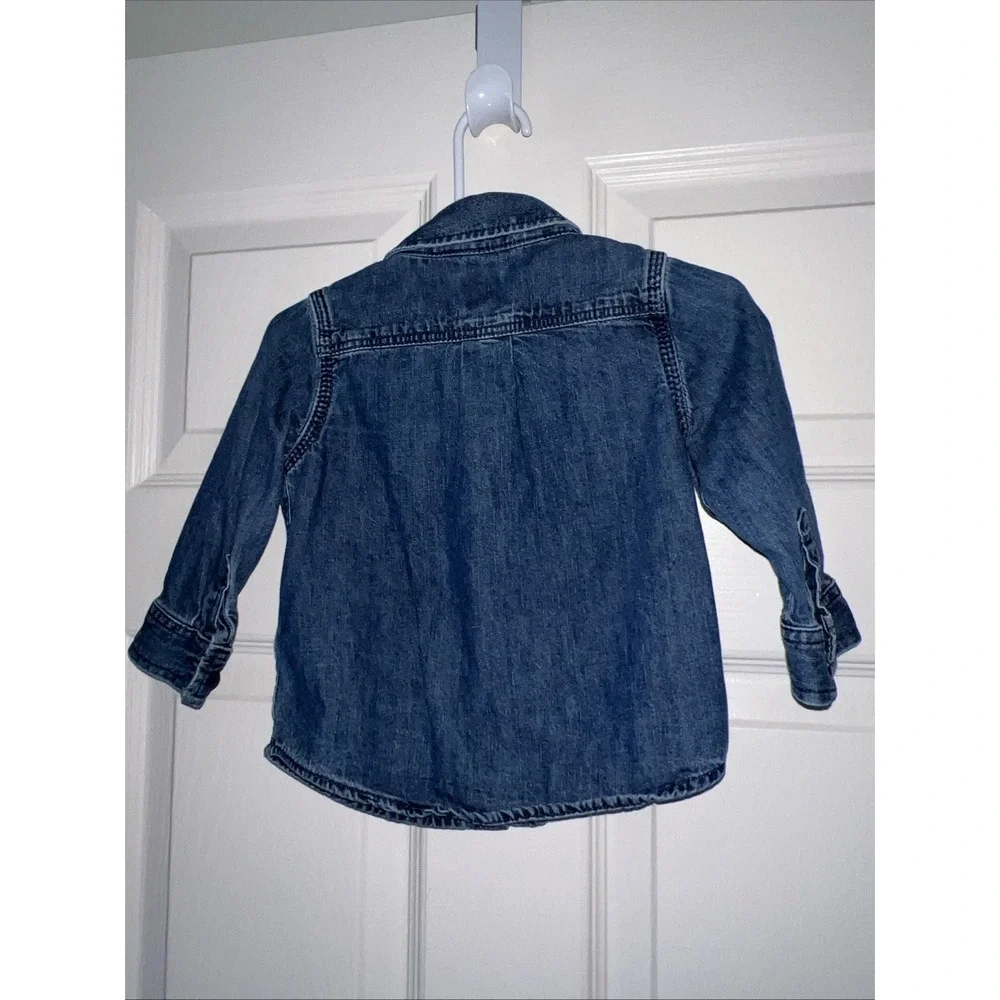 Baby Gap Denim Snap Button Down Shirt Size 12-18 Months